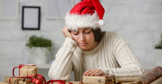sad woman at Christmas